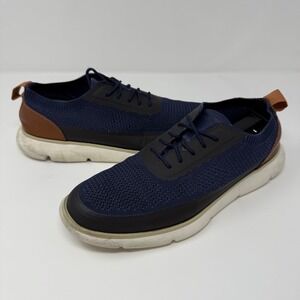 Cole Haan Zerogrand Shoes Size 7‎ Navy Blue Knit Leather Lace Up C34656 Men's
